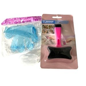 Pet Grooming Accessories 3 Pieces Comb Gloves, Hair Comb, and Toothbrush